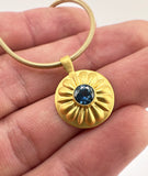 Sapphire Sunflower Pendant